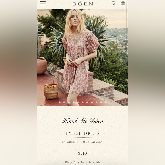 ✨💋SOLD💋🌺🌼DÔEN ‘Tybee’ Silk Satin Golden Hour Paisley Mini Dress XS✨ - Picture 14 of 16